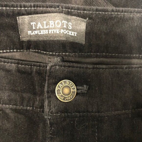 NWT Talbots The Flawless Five-Pocket Cord Straight-Leg Black Corduroy Pants 4 - Picture 7 of 13